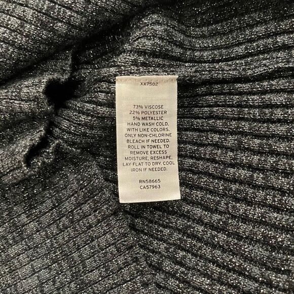 Open Edit Maxi Dress Women's Medium Black Ribbed Off The Shoulder Long Sleeve - Picture 4 of 6